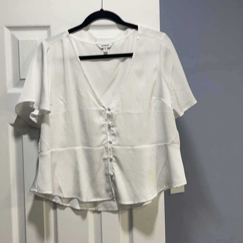 Express White Crop Top